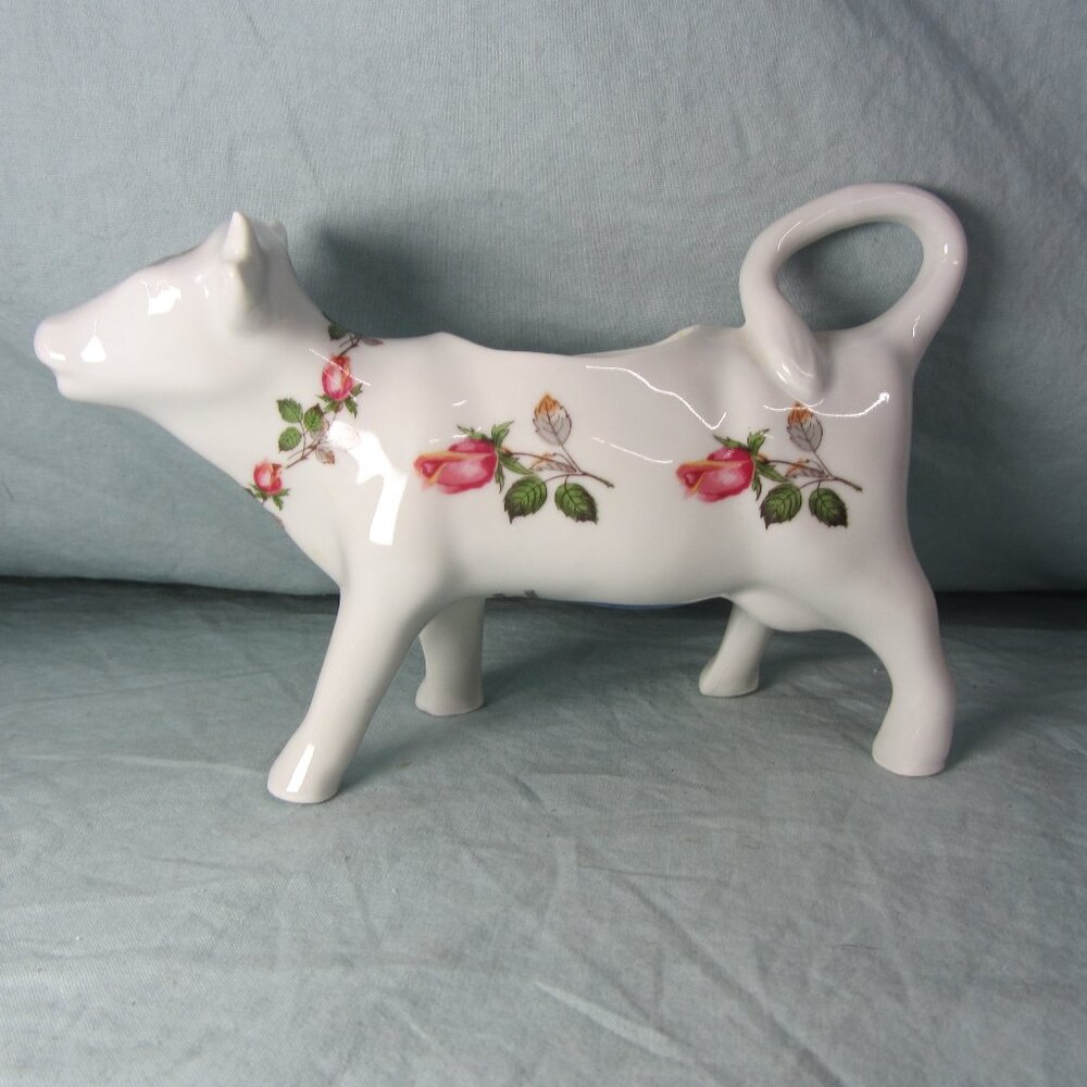 6 oz cow creamer cordon bleu france roses designs (w2542)